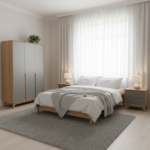 3-Door wardrobe MOON with milled details - Image 2