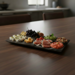 Solid wood serving plate with carved surface - Image 2