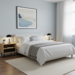Solid wood bedside table with one drawer - Image 2