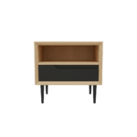 Solid wood bedside table with one drawer