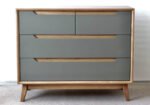 The MOON chest of drawers with milled handles